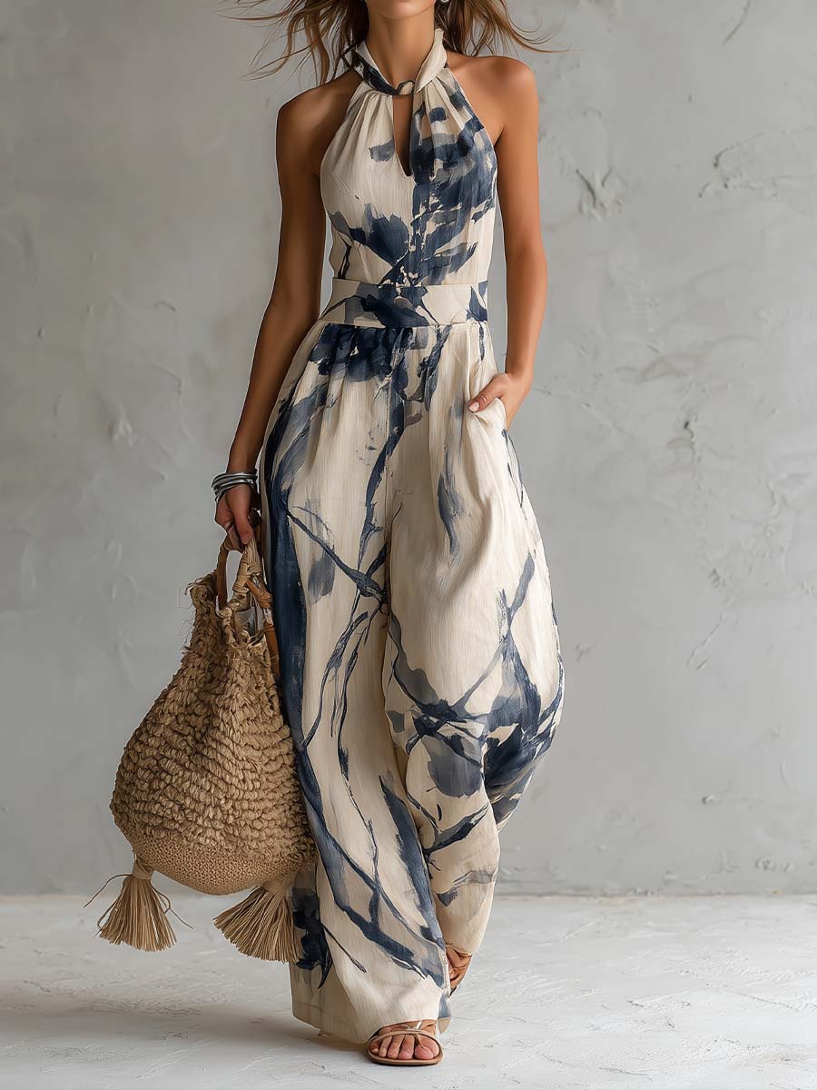 Fluid Halter Neck Jumpsuit