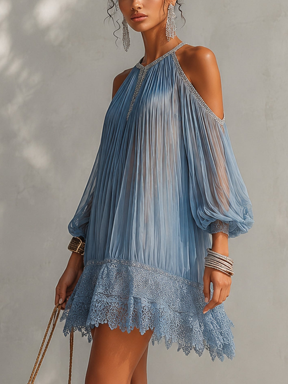 Séraphine | Blue Off-Shoulder Mini Dress