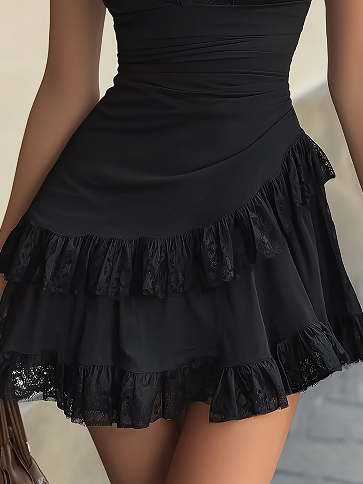 Estelle | Black Ruffle Mini Dress