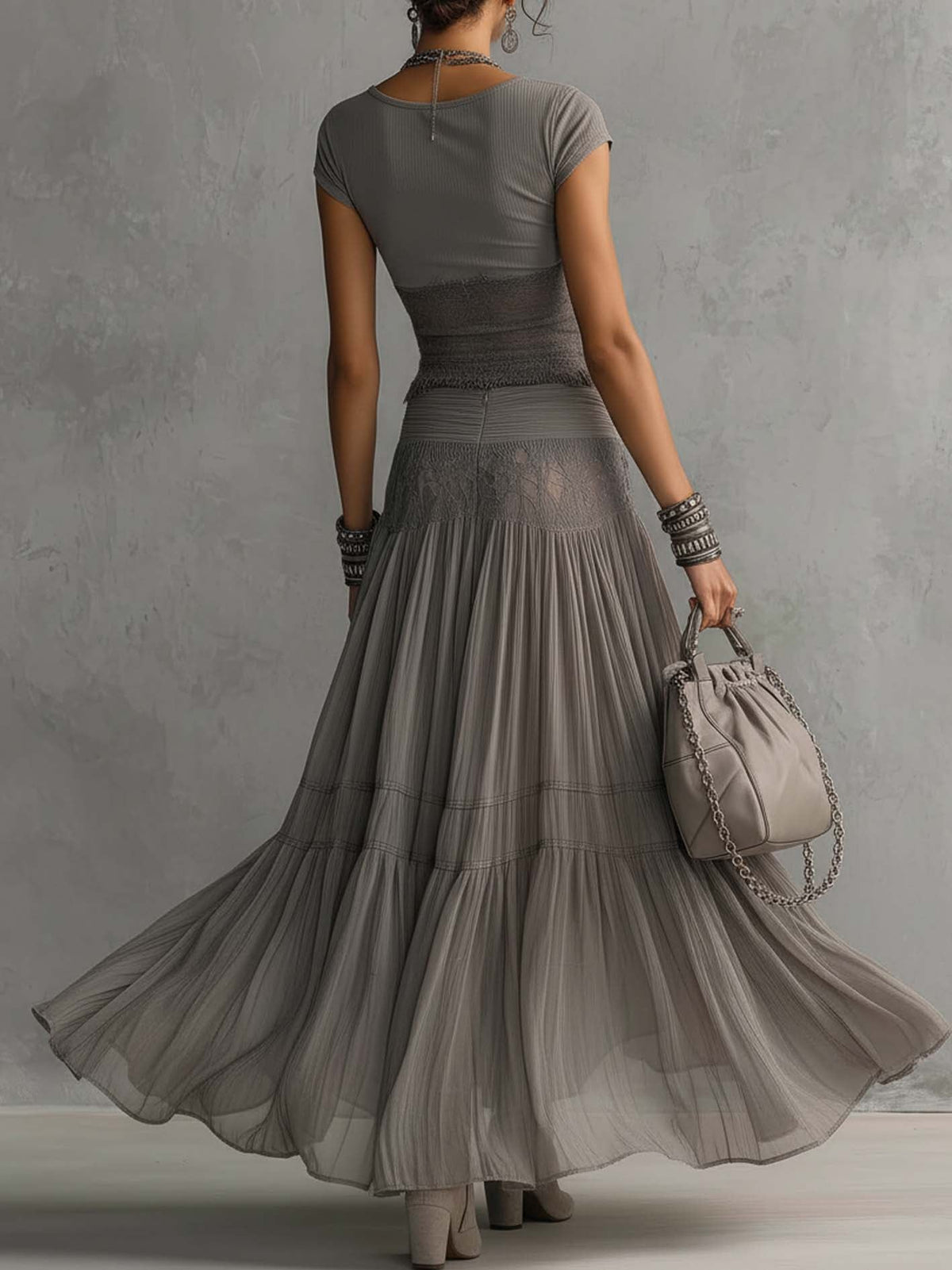 Rosalie | Chic Lace Two-Piece Maxi Ensemble