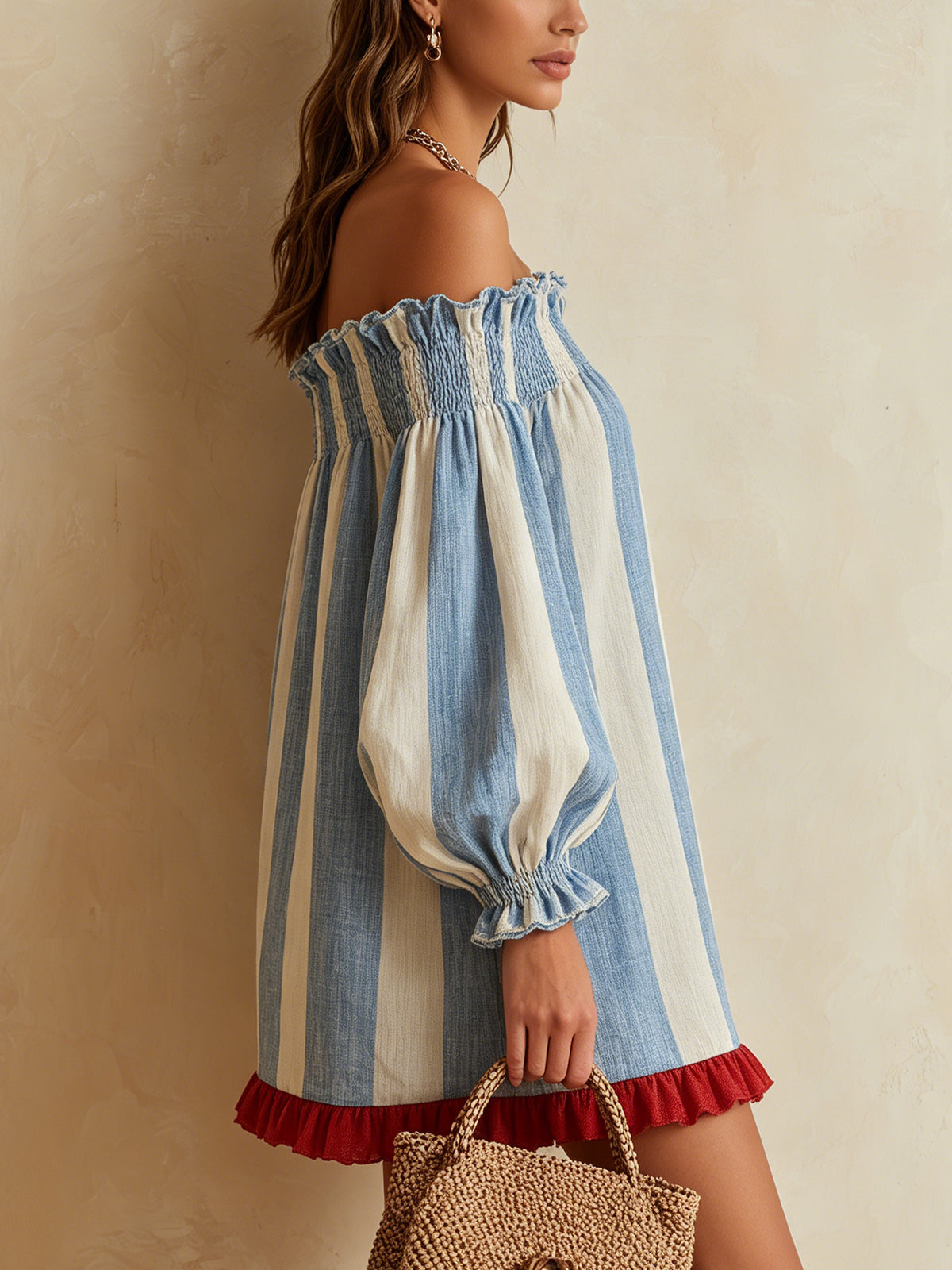 Ondine | Blue Striped Mini Dress
