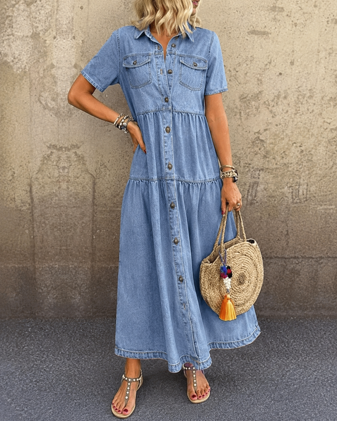 Midi Denim Dress