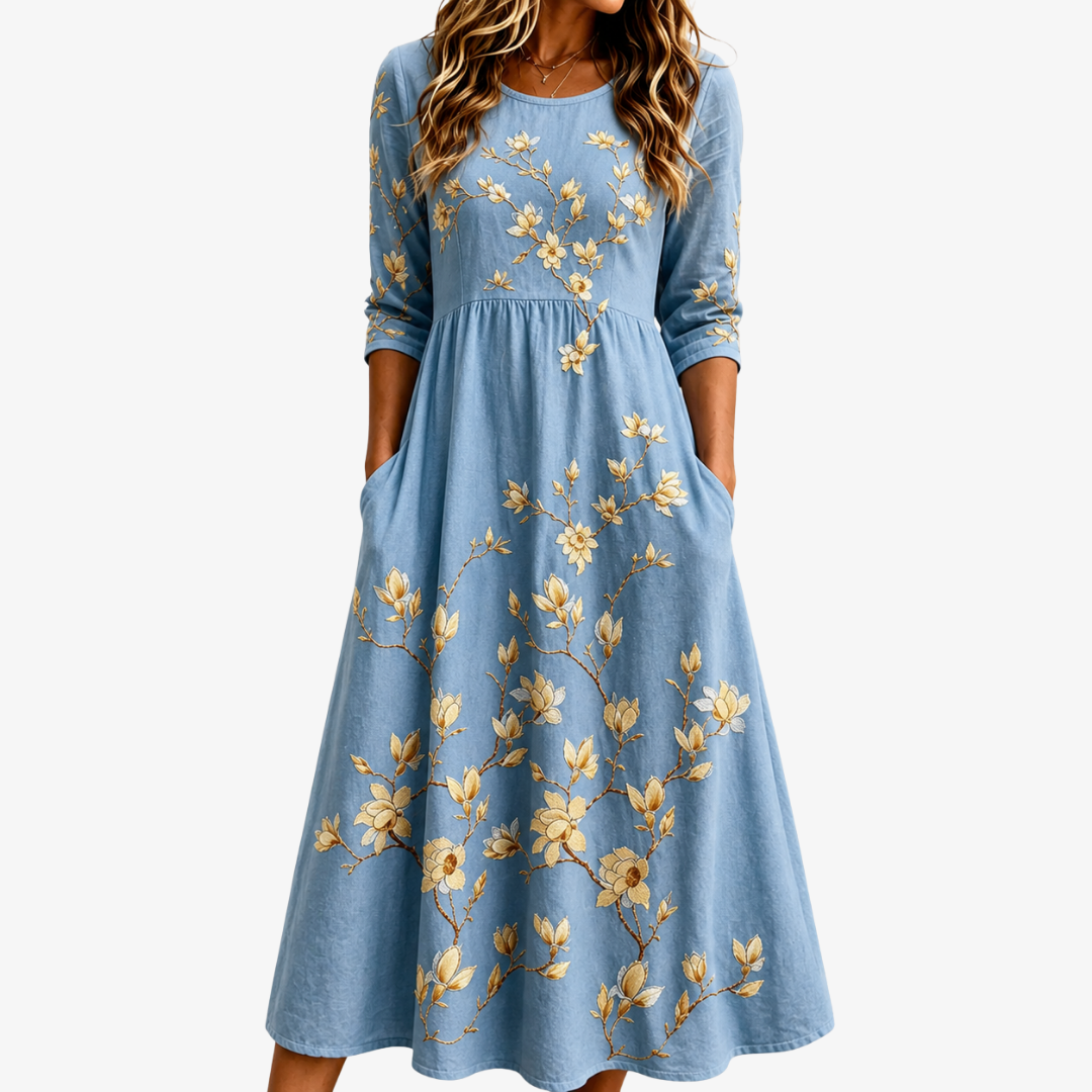 Myosotis Midi Dress with Pockets