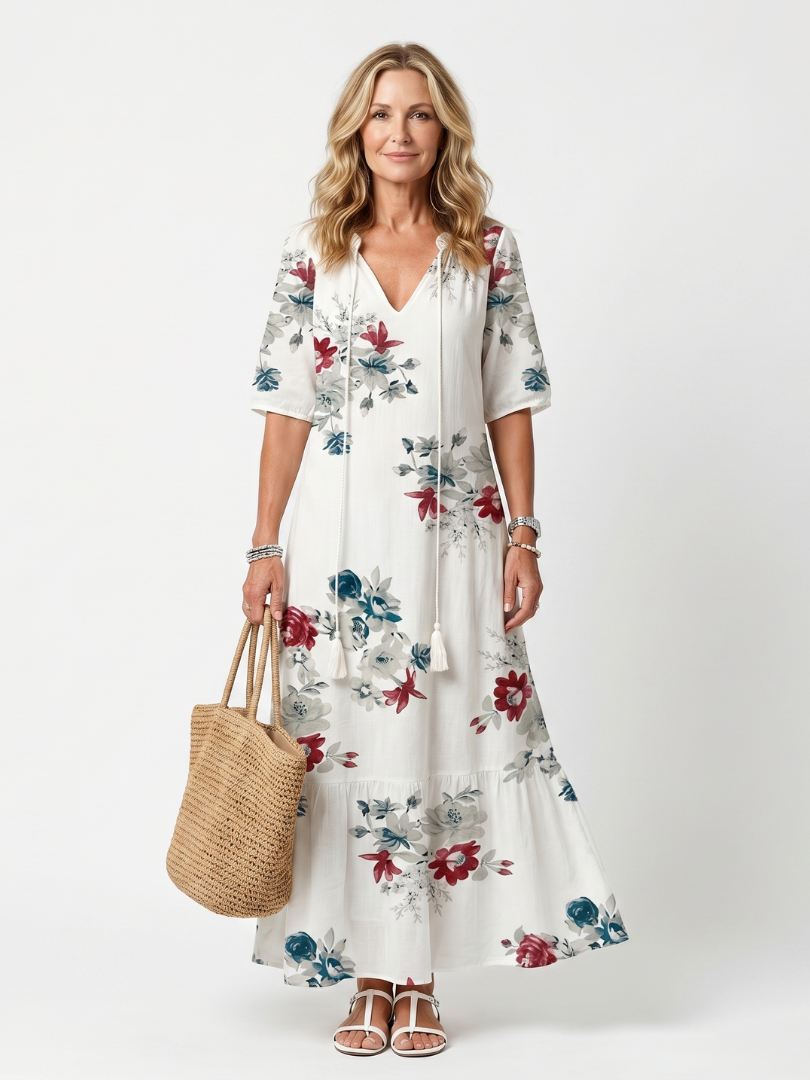 Maeva | Midi Dress with Tie