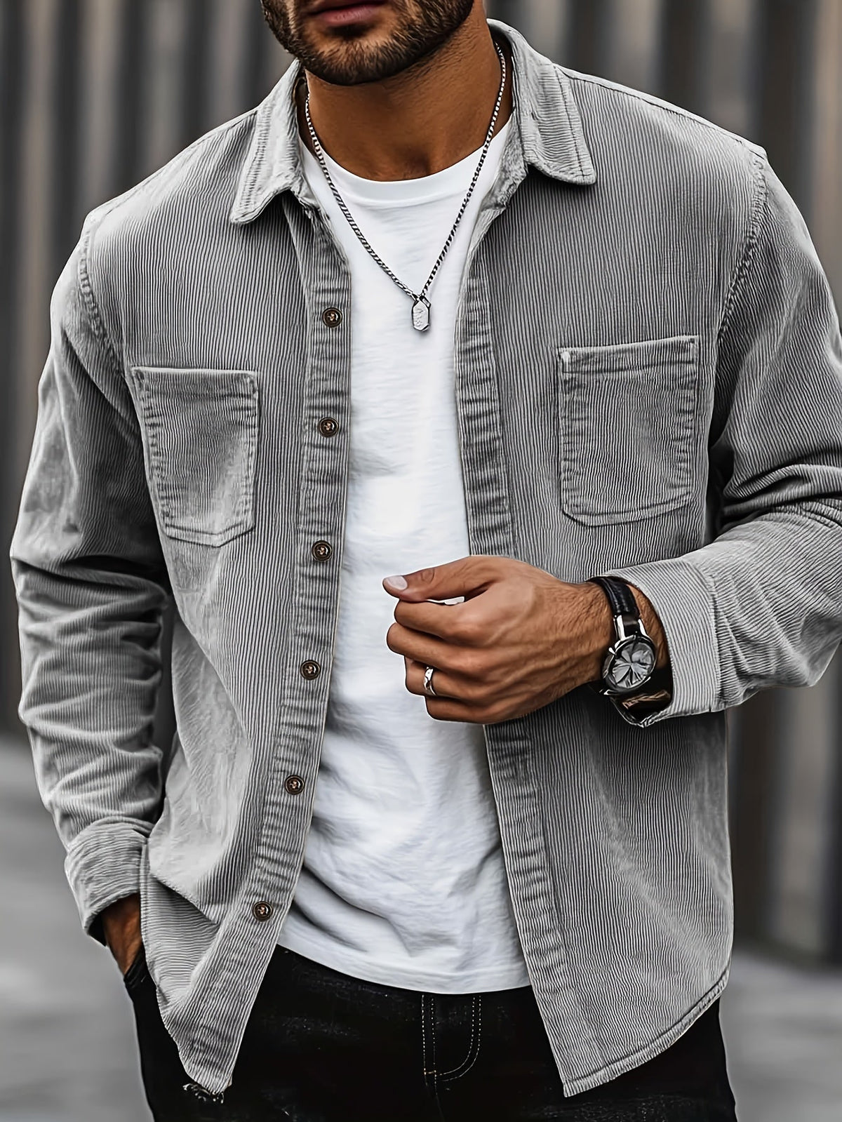 Bryce | Textured Ribbed Outer Shirt