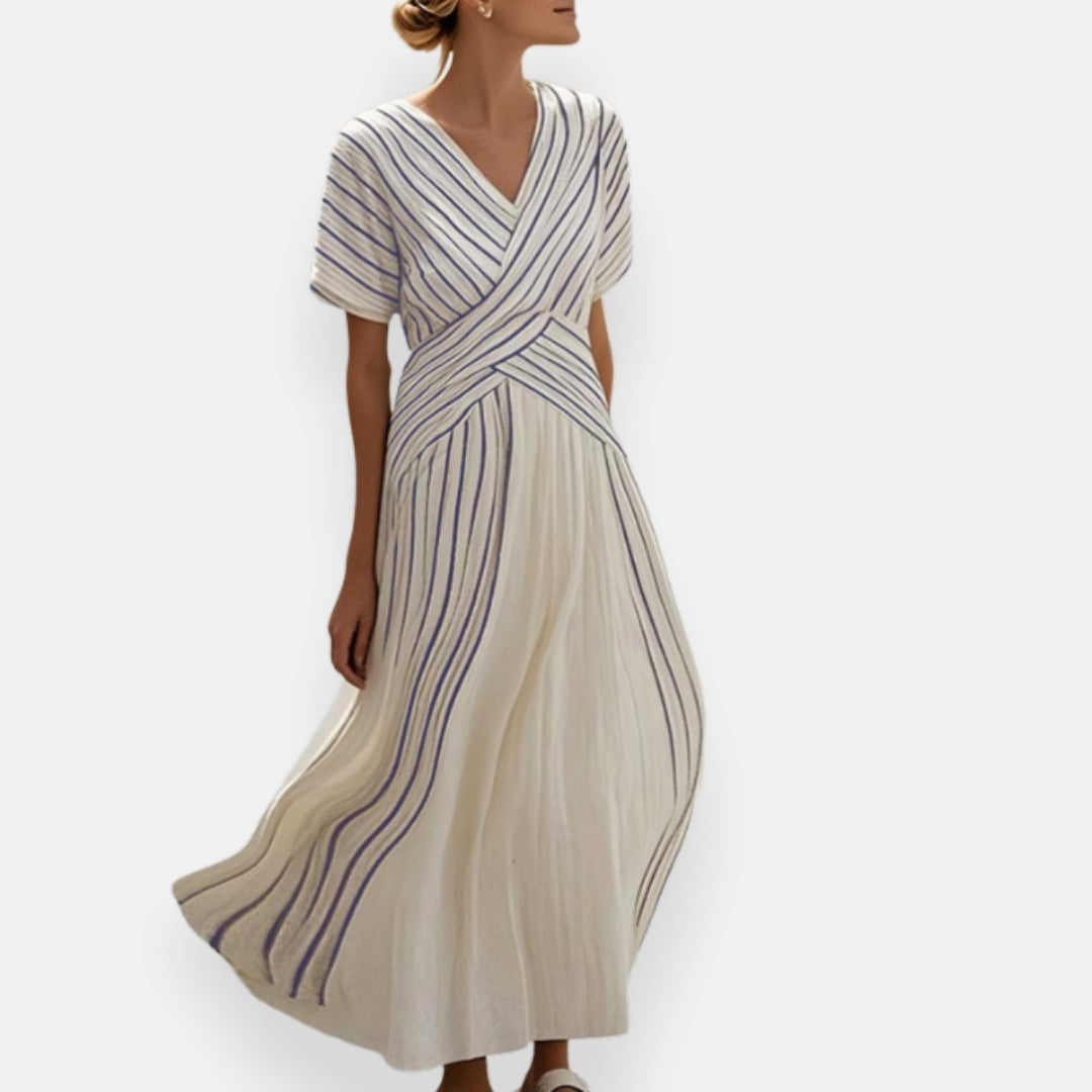 Flowing Dress with Elegant Stripes
