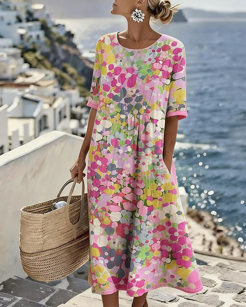 Elegant Floral Summer Midi Dress