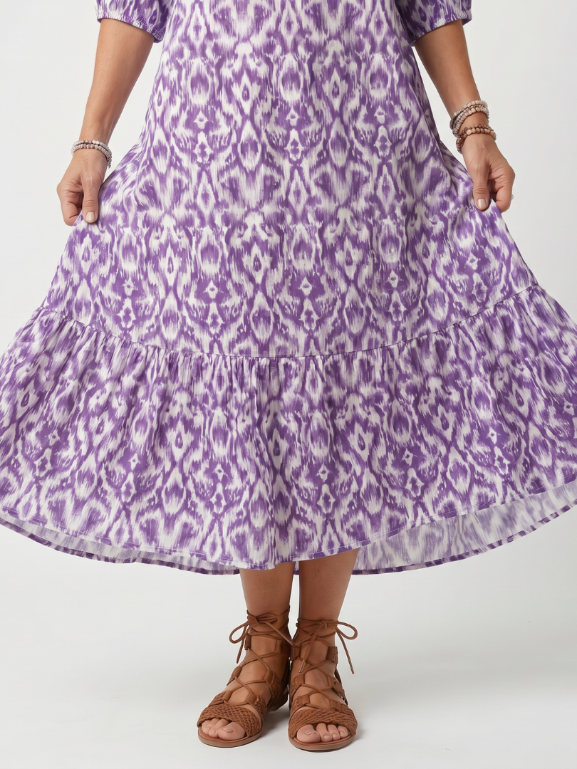 Penelope | Printed Midi Tie Dress