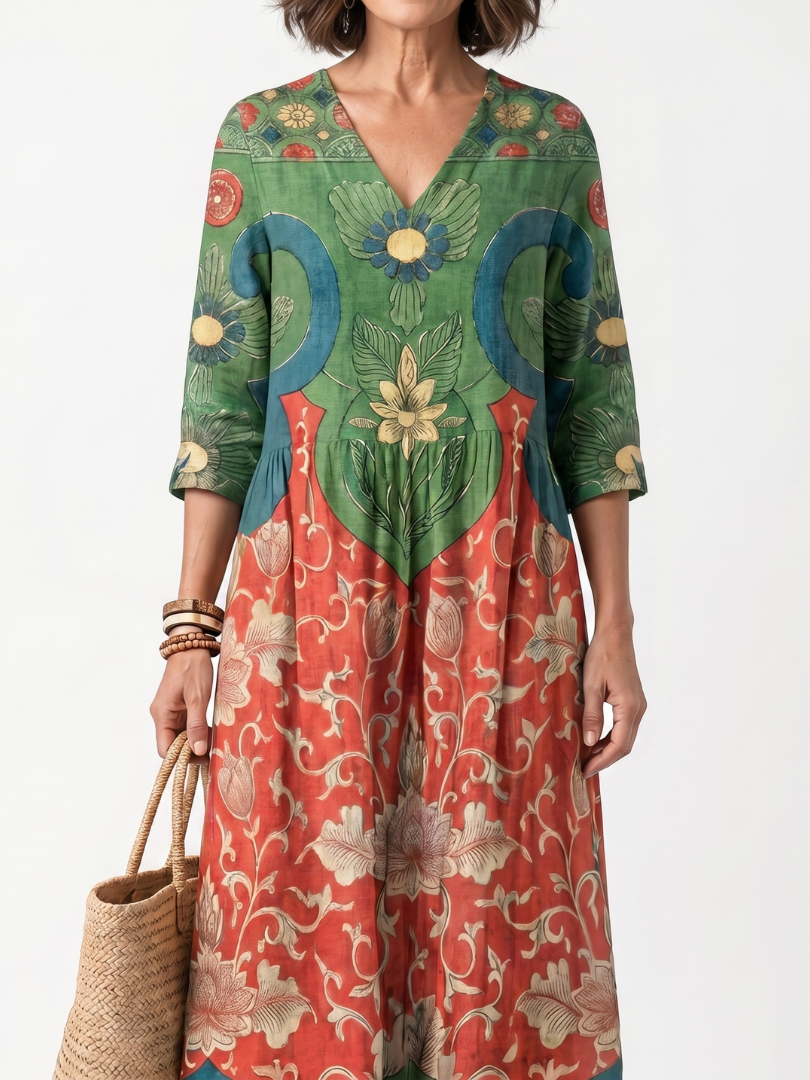 Sloane | Midi Dress with V-Neck