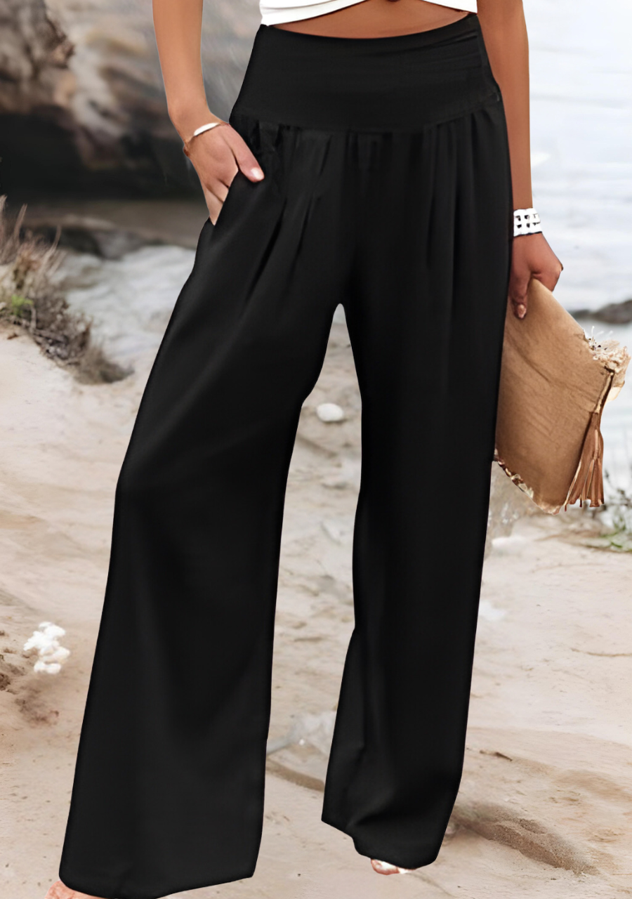 Fluid Beach Pants with Wide Legs