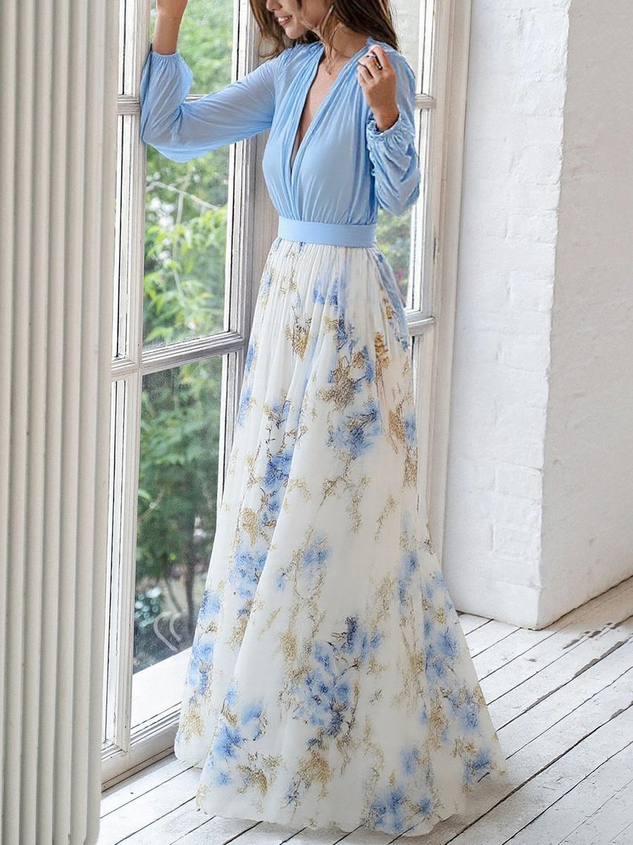 Maxi Dress with Bright Floral Print