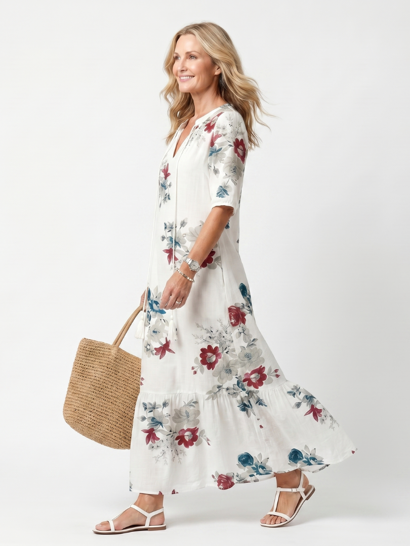 Maeva | Midi Dress with Tie