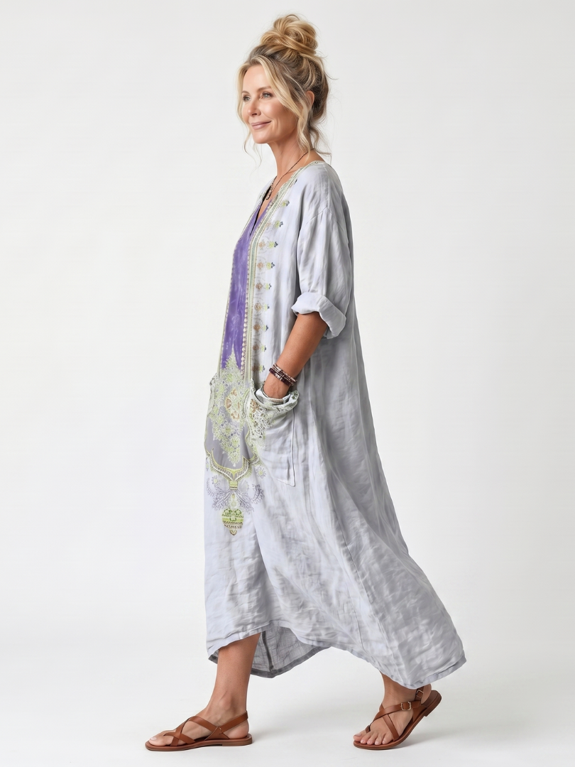 Raina | Embroidered Midi Dress