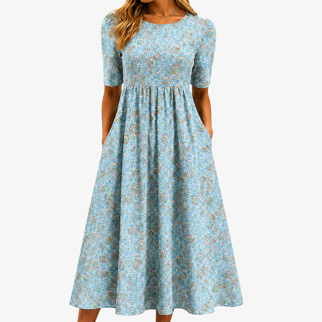 Maxi Mosaic Dress with Pockets Seaside