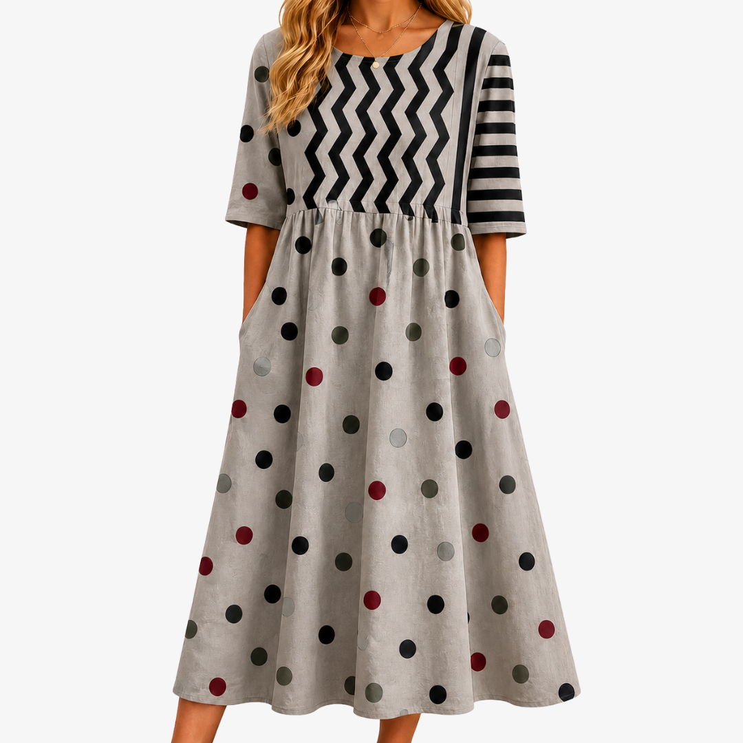 Contemporary Pattern Midi Dress