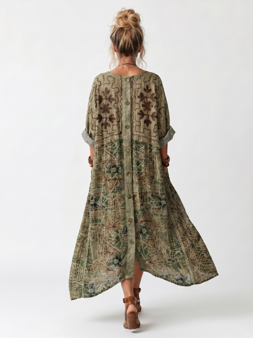 Aleta | Midi Button-Up Dress with Pockets