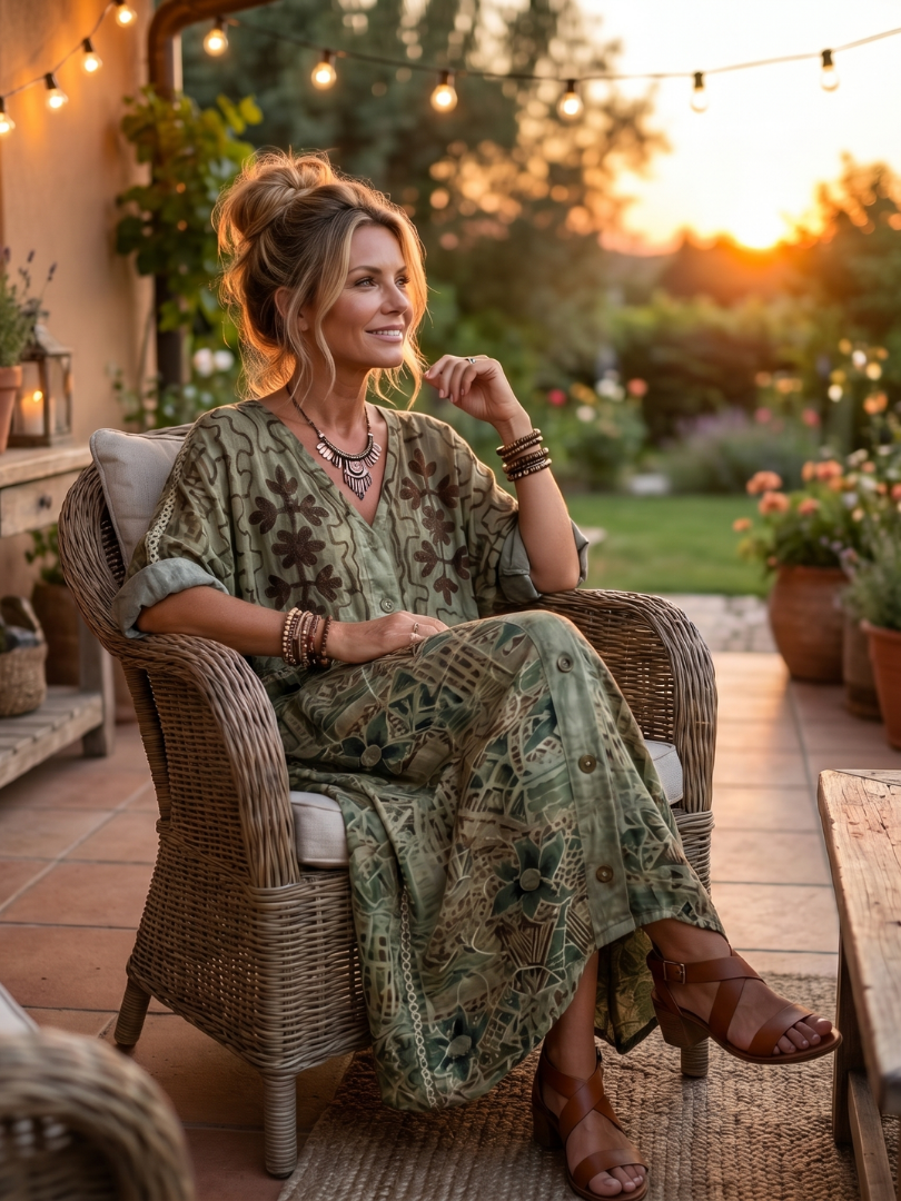 Aleta | Midi Button-Up Dress with Pockets