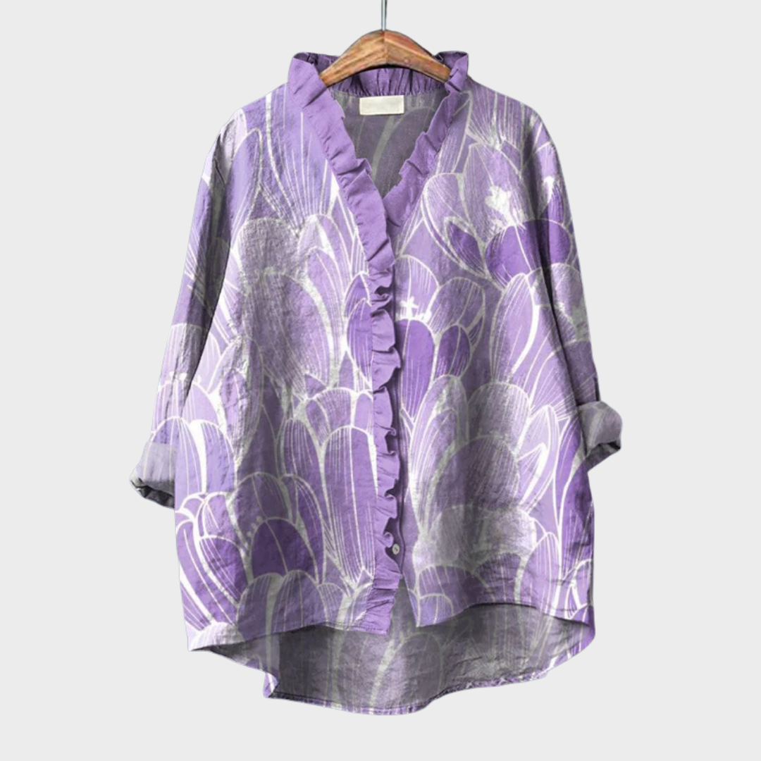 Lara | Elegant Linen Summer Blouse