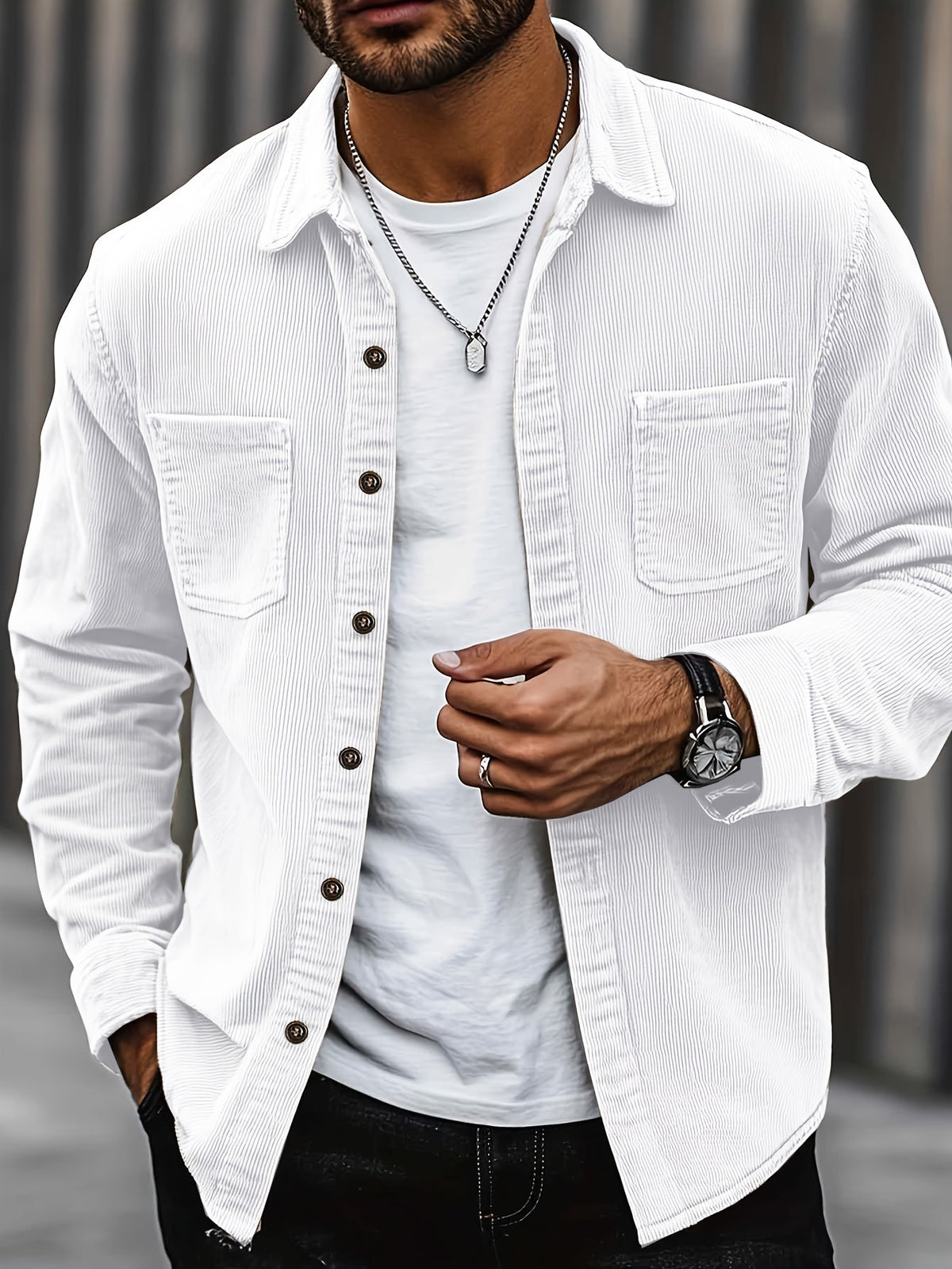 Bryce | Textured Ribbed Outer Shirt
