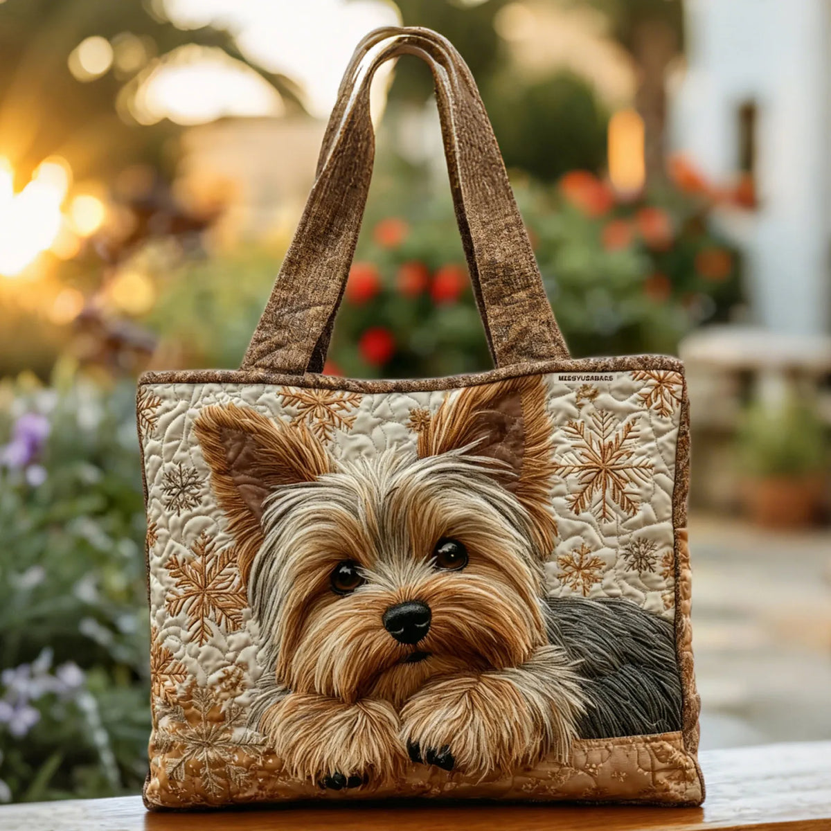 Brilliant Yorkie Quilted Tote Bag