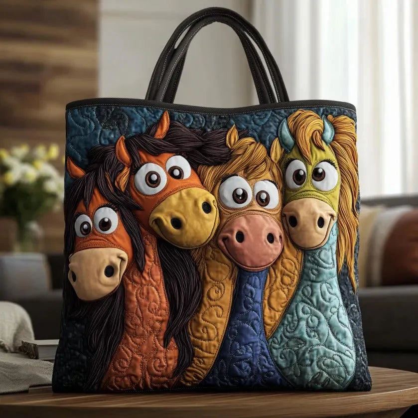 Fun Pony Quilted Tote Bag