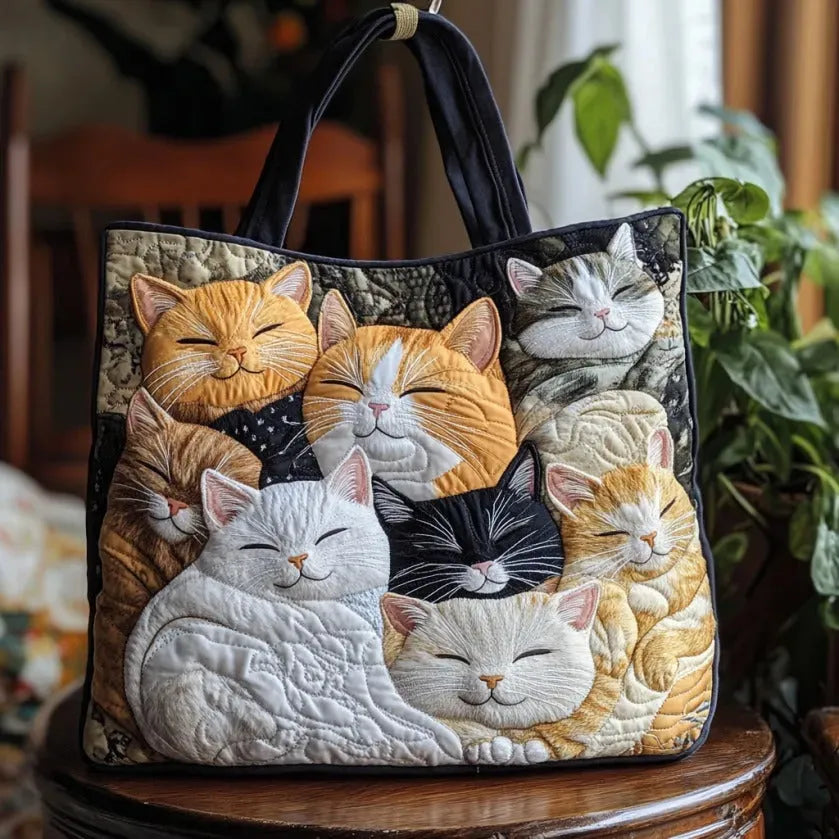 Cats Dream Quilted Tote Bag