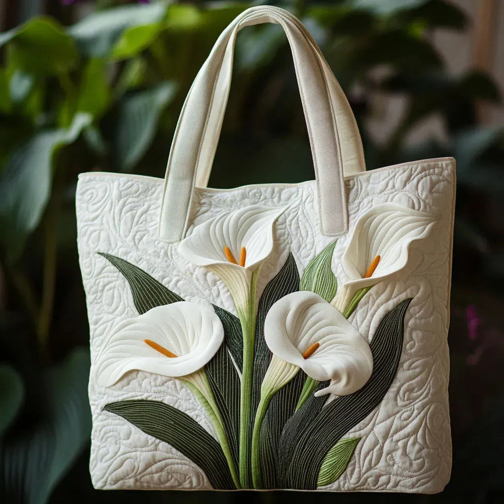Shell White Quilted Tote Bag
