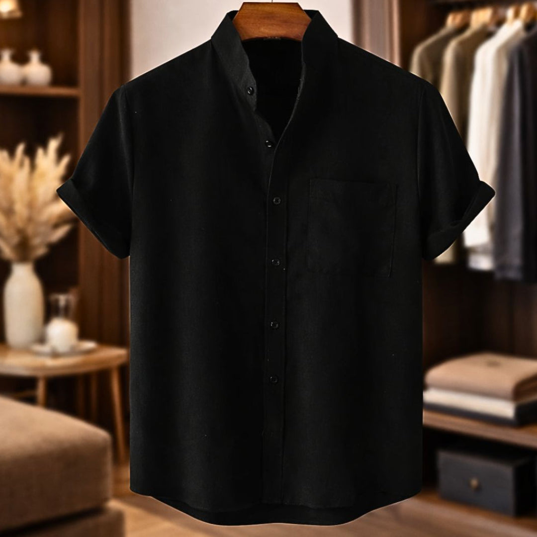 Elegant Short Sleeve Linen Shirt
