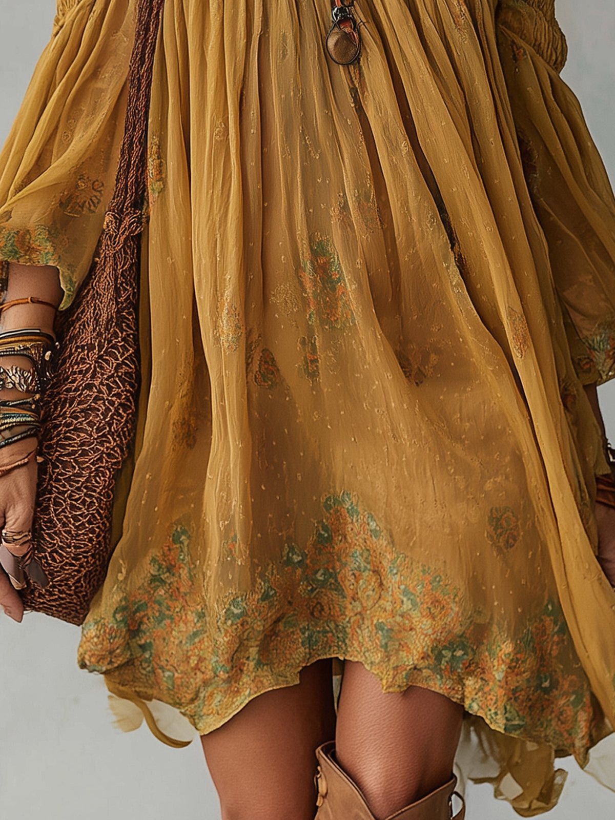 Giunchiglia | Yellow Floral Mini Dress