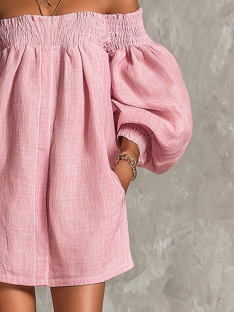 Violette | Pink Off-Shoulder Mini Dress