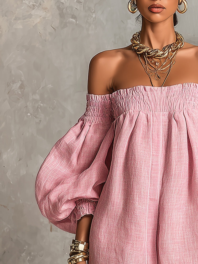 Violette | Pink Off-Shoulder Mini Dress