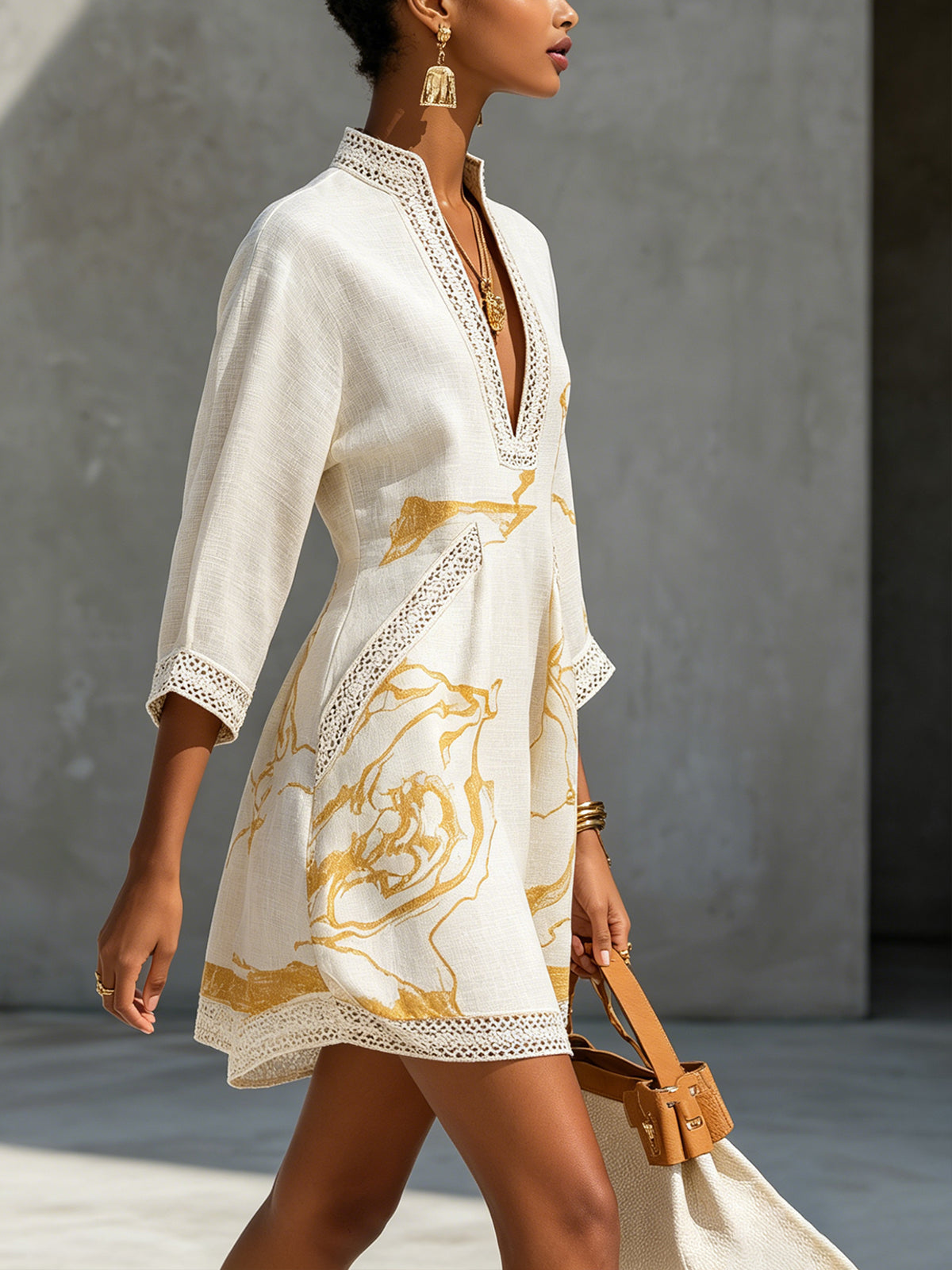 Aliénor | Ivory Lace Mini Dress