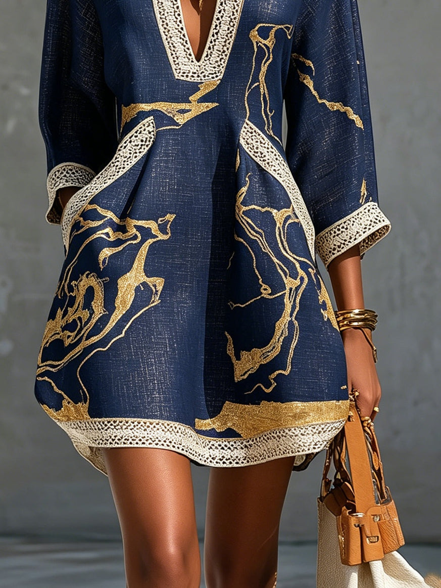 Cosette | Navy Lace Mini Dress