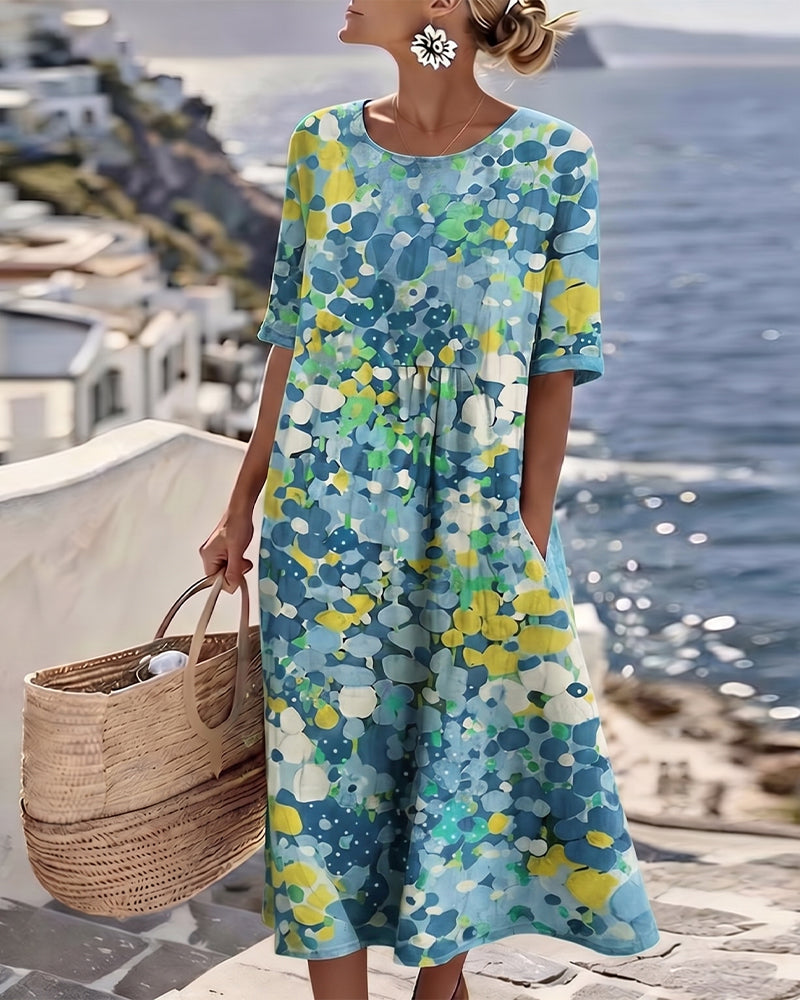 Elegant Floral Summer Midi Dress