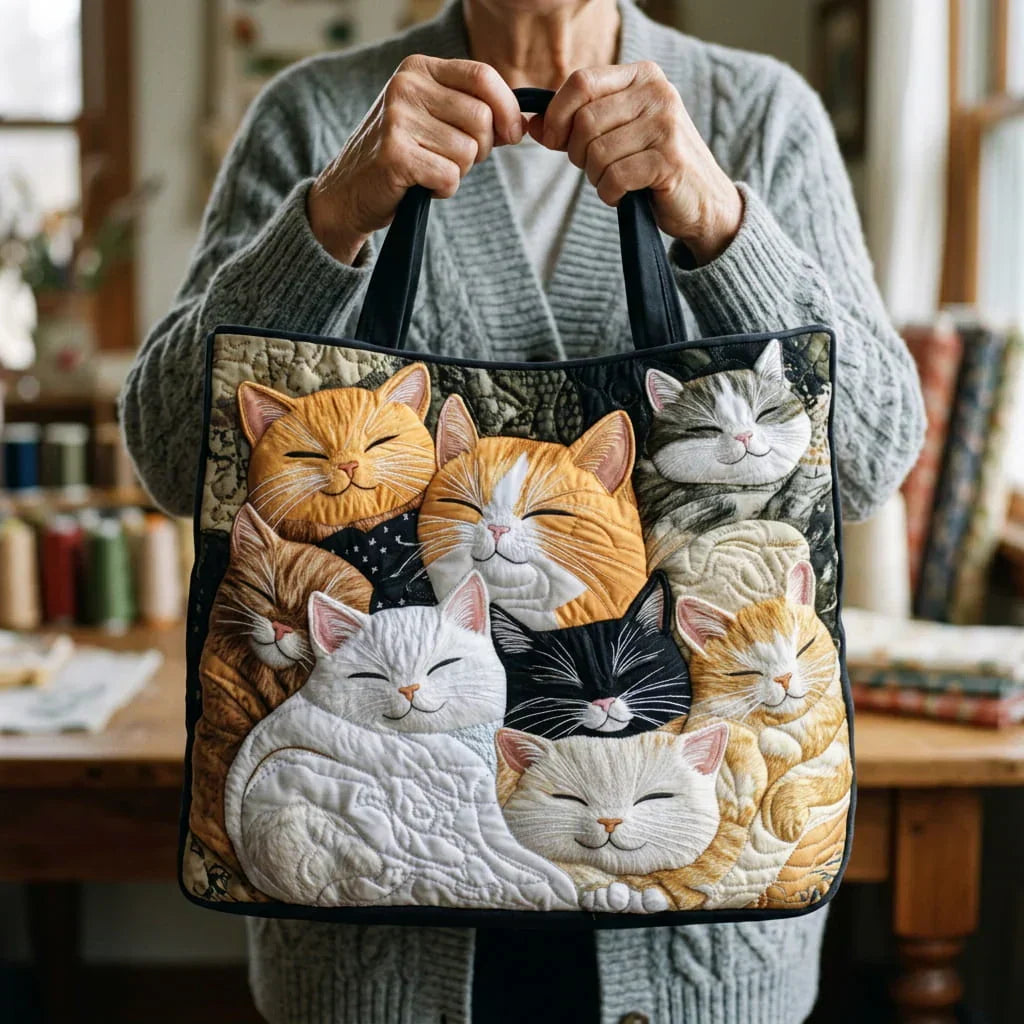 Cats Dream Quilted Tote Bag