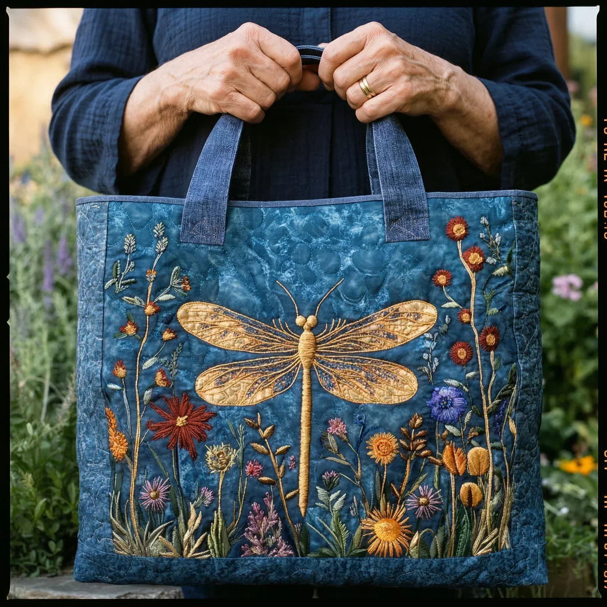 Dragonfly Quilted Tote Bag