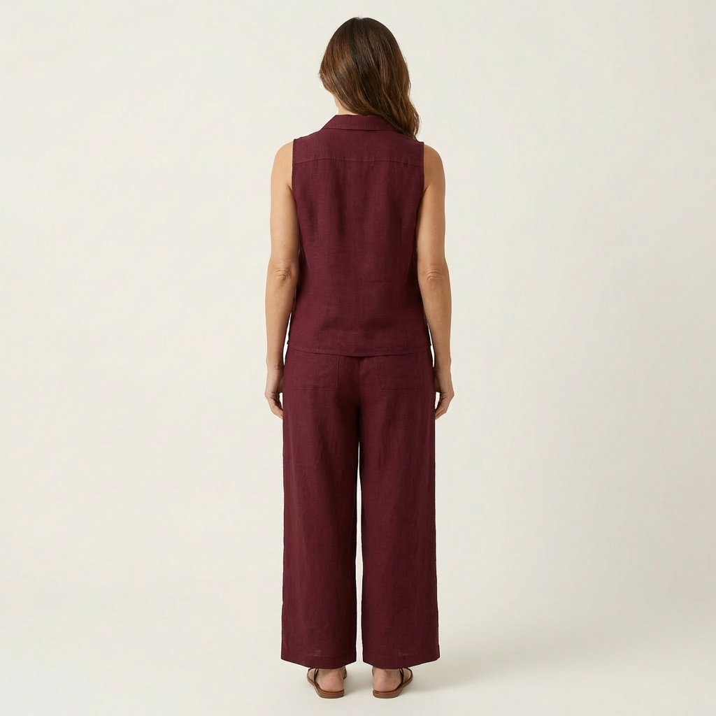 Wrap Top Set with Wide Pants
