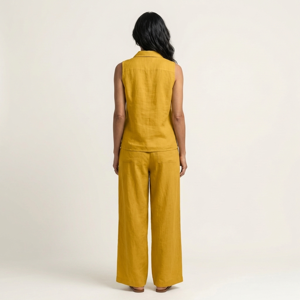 Wrap Top Set with Wide Pants