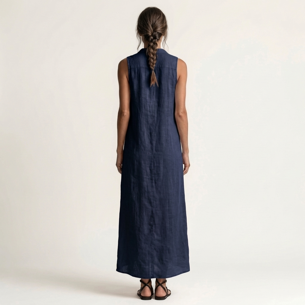 Hooded Linen Maxi Dress