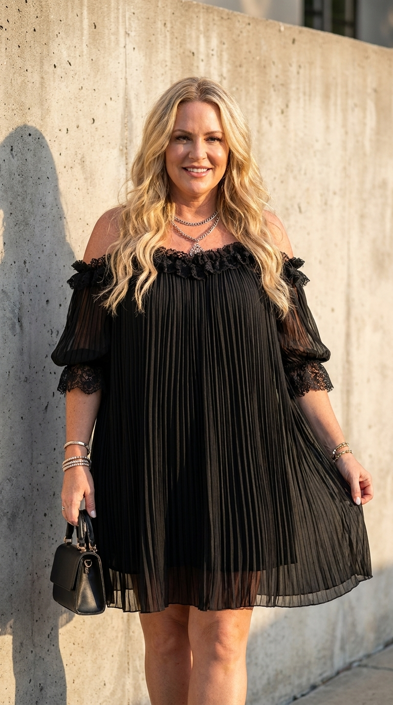 Camille | Black Chiffon Mini Dress