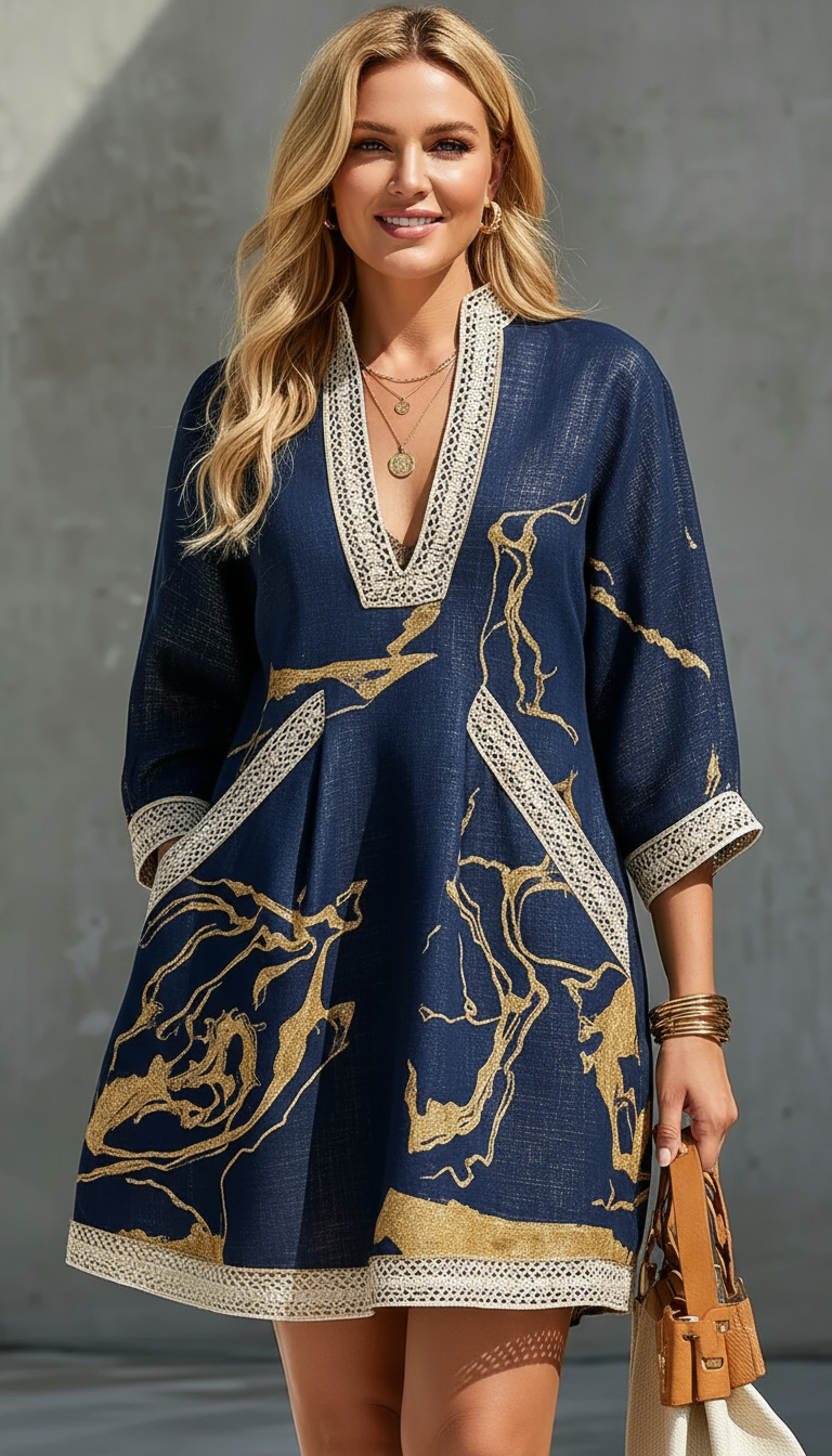 Cosette | Navy Lace Mini Dress