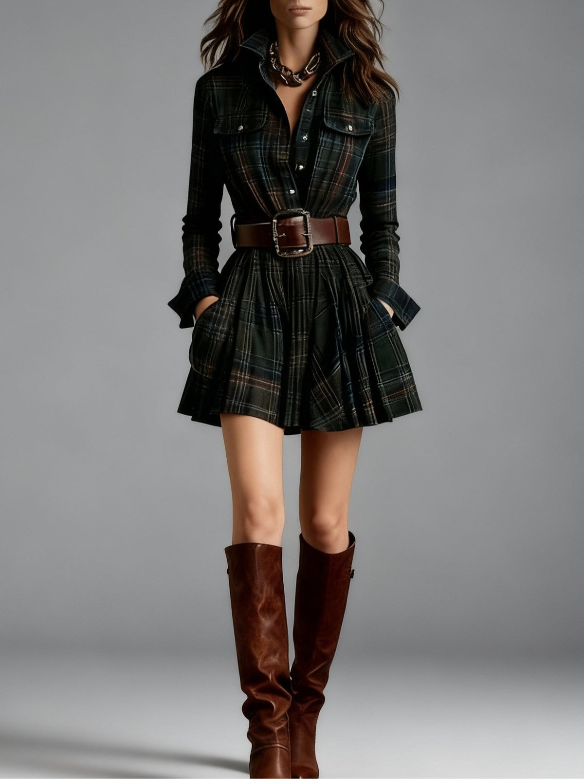 Cinnamon | Check Mini Dress