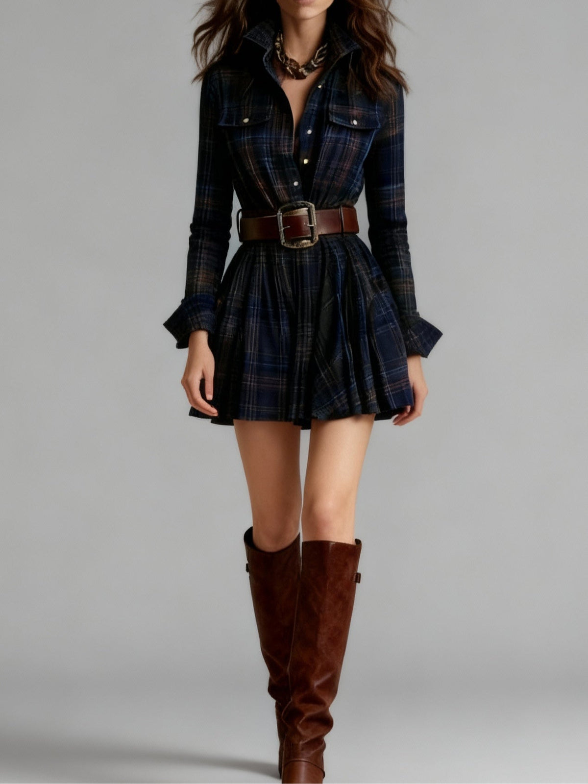 Cinnamon | Check Mini Dress
