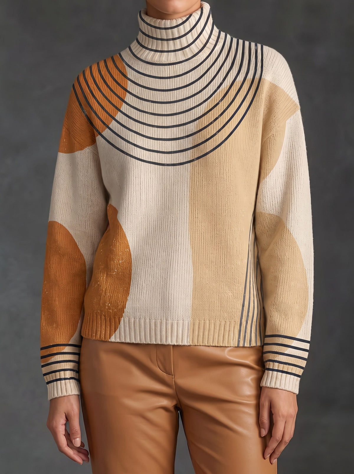 Perrine™ | Color-Block Arc Turtleneck