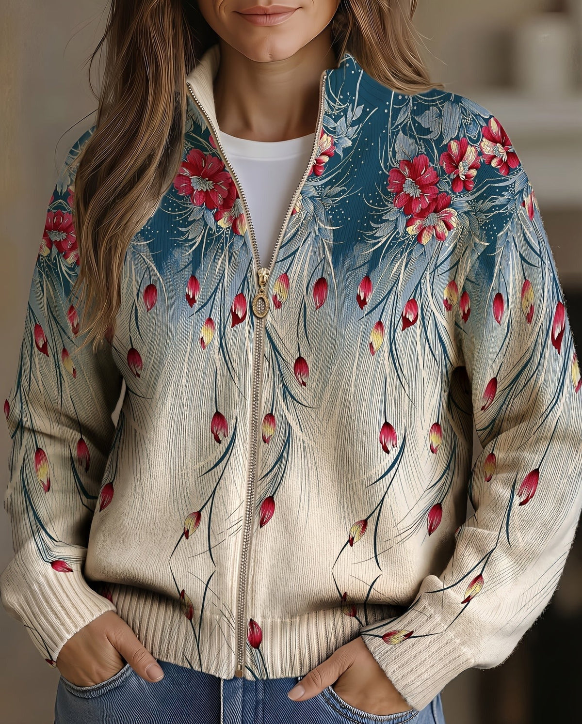 Zillah | Peacock Feather Cardigan