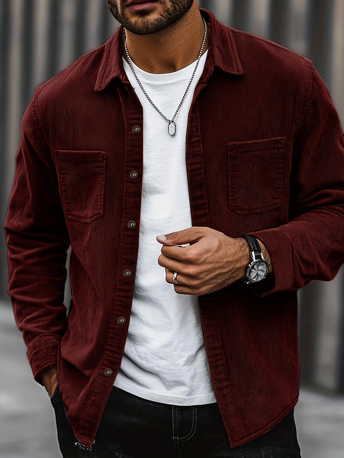 Bryce | Textured Ribbed Outer Shirt