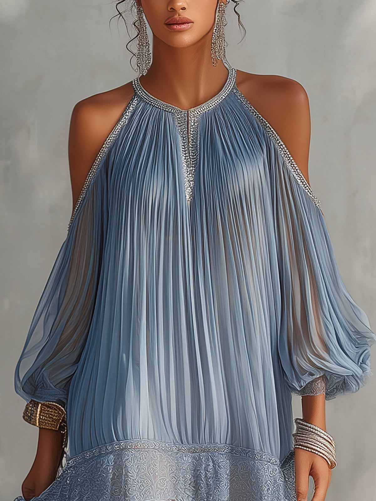Séraphine | Blue Off-Shoulder Mini Dress