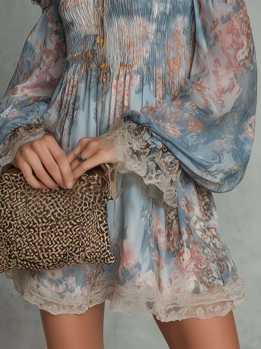 Romane | Floral Chiffon Mini Dress