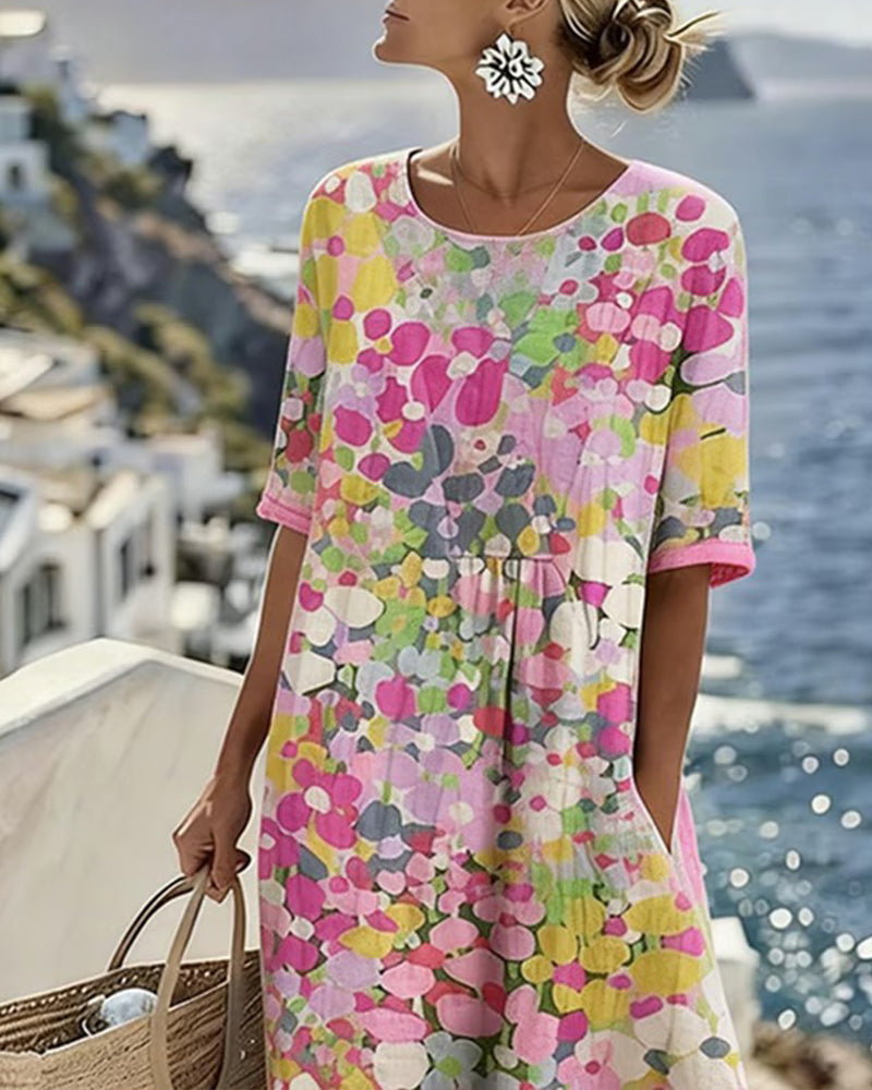 Elegant Floral Summer Midi Dress