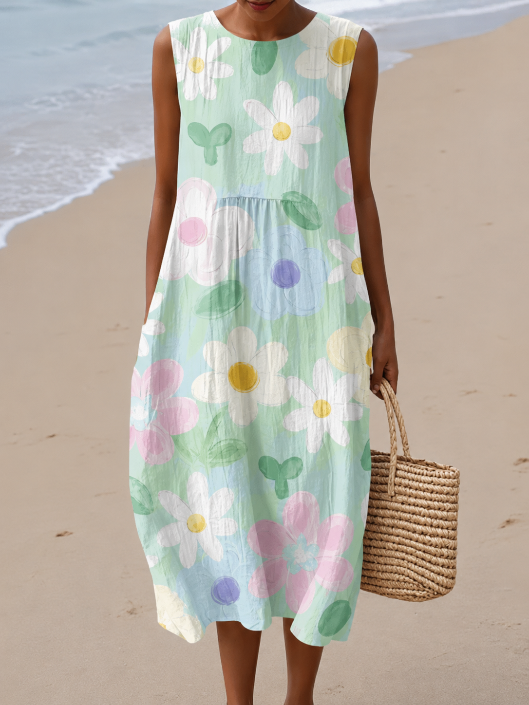 Pastel Floral Midi Robe